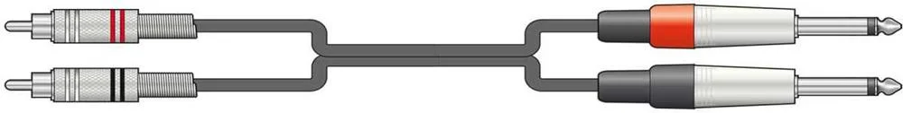Cabo 2 Rca Macho para 2 Jack 6.3 Macho 6m