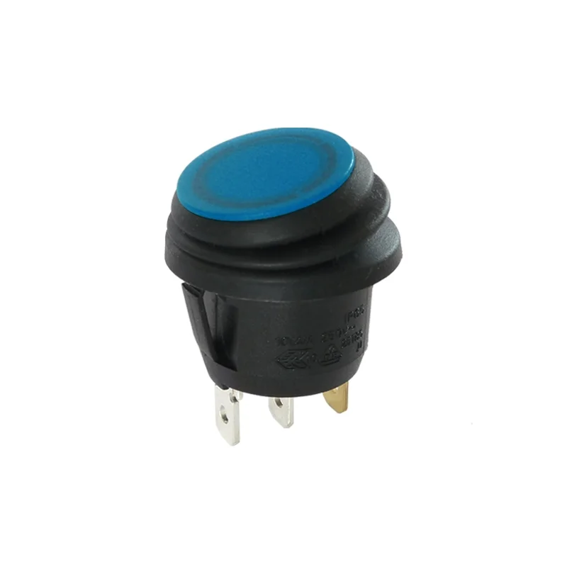 Interruptor Rocker Redondo Spst/on-off Azul