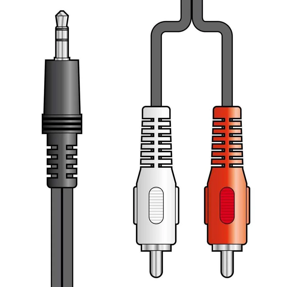 Cabo Jack 3.5mm Macho para 2 Rca Macho 1.2m