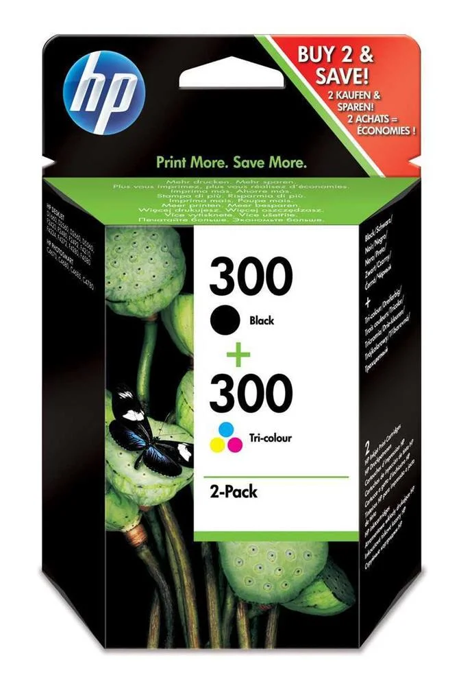 Tinteiro Hp 300 Black/Tricolor Cn637ee - Pack 2
