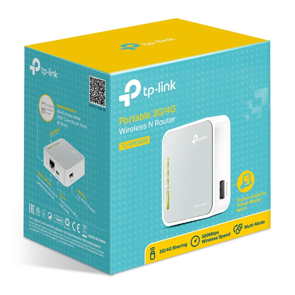 Wireless Router Tp-Link N150 Tl-Mr3020 3G/3.75G