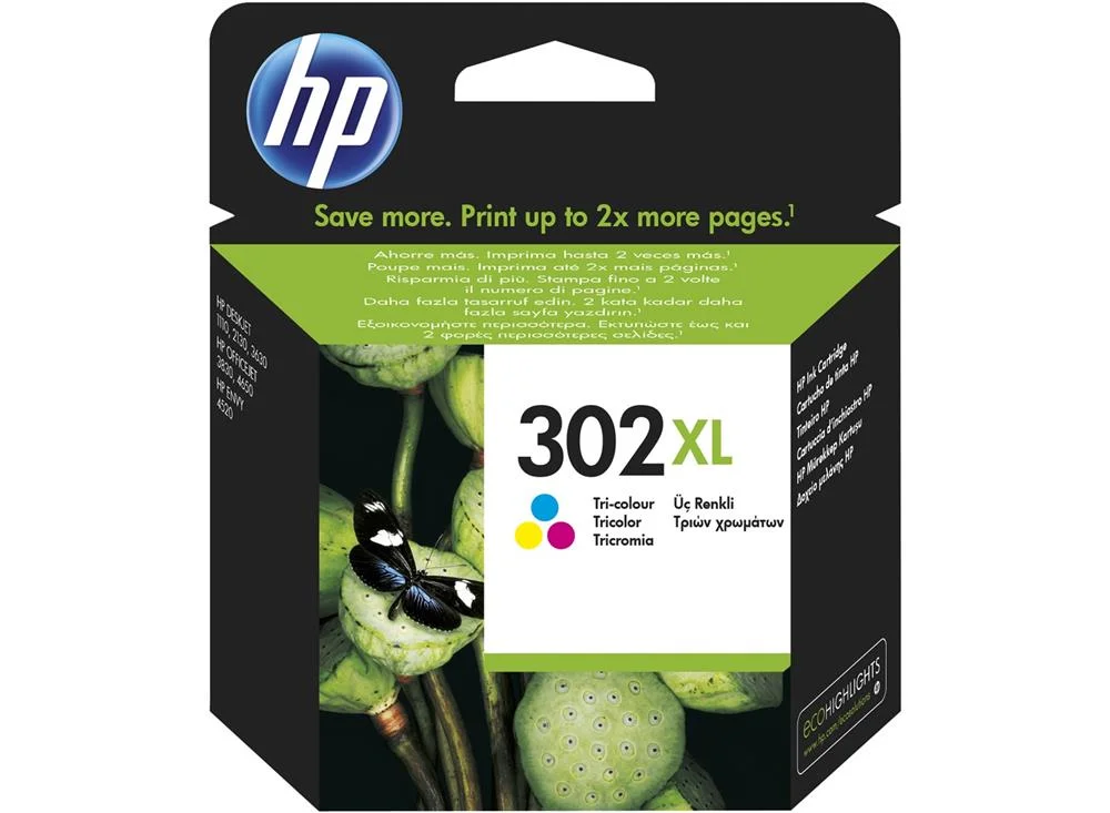 Tinteiro Hp 302xl F6u67a Tri-Colour