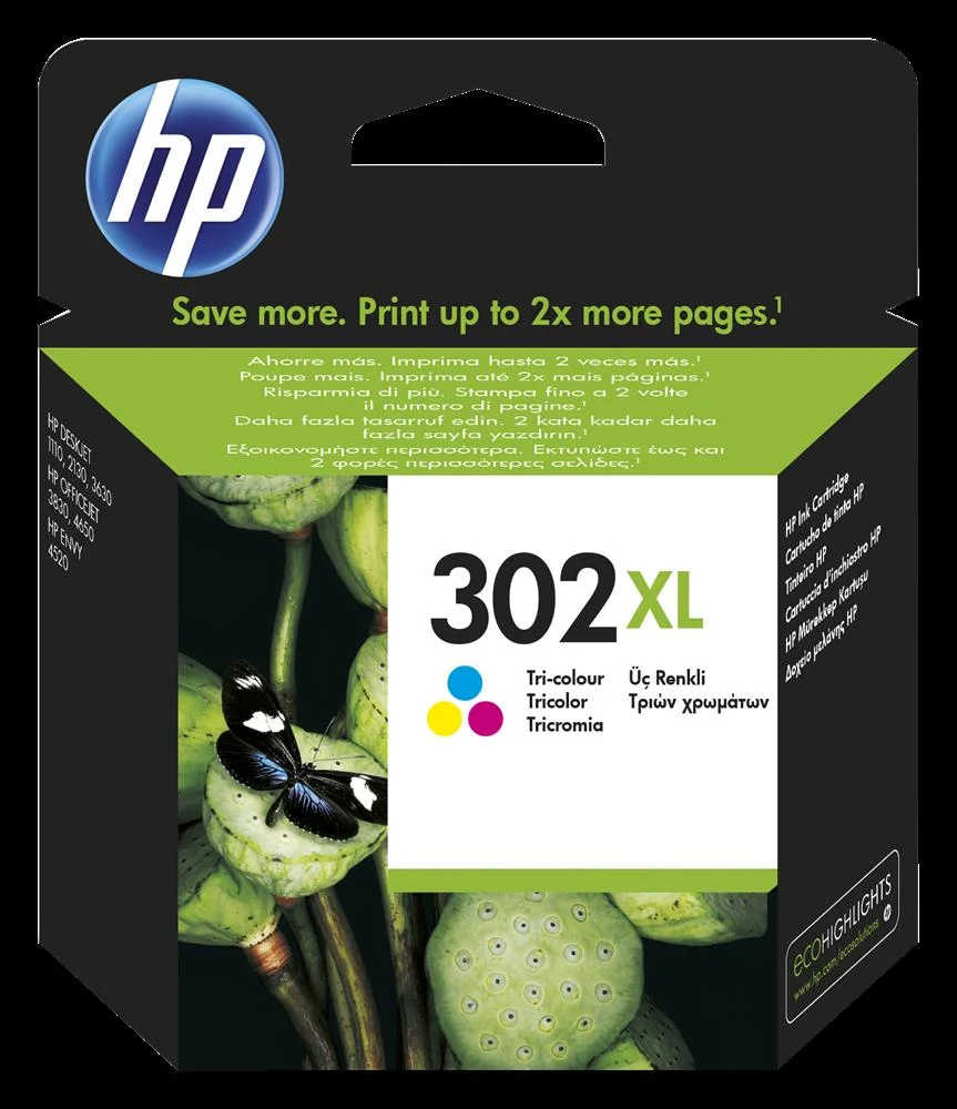 Tinteiro Hp 302xl F6u67a Tri-Colour