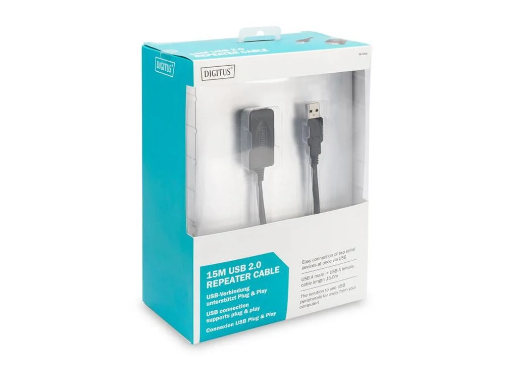 Digitus Cabo Extensao Activa Usb 2.0 Preto - 15mt