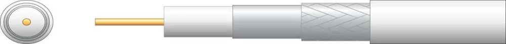 Cabo Coaxial Rg6 75ohms Malha Aluminio Branco 100m