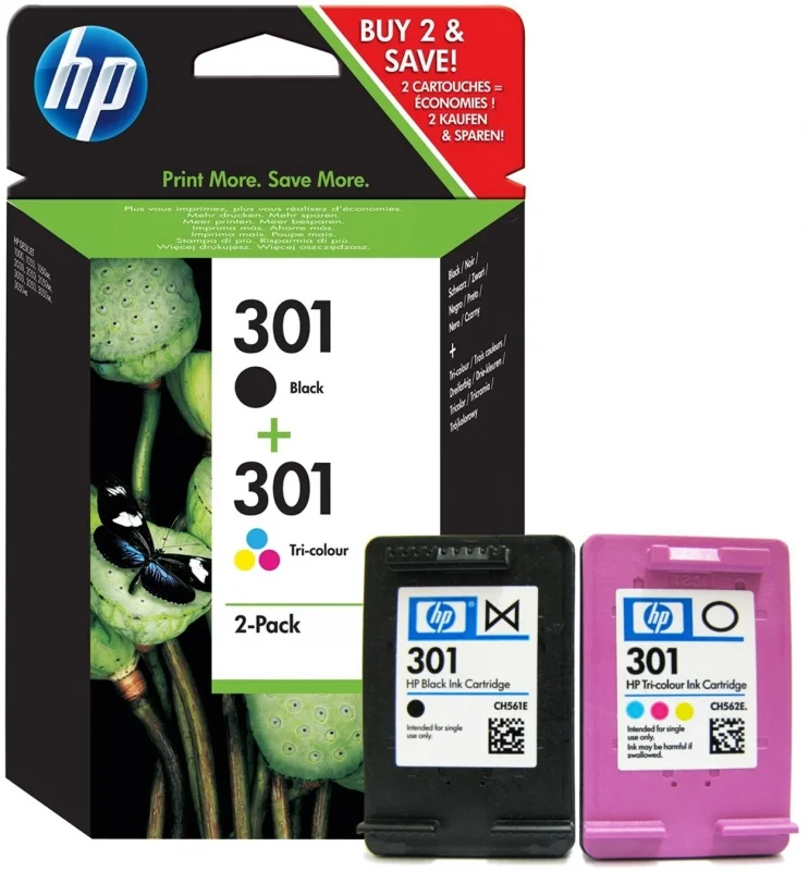 Tinteiro Hp 301 Preto + Tricolor - N9j72ae