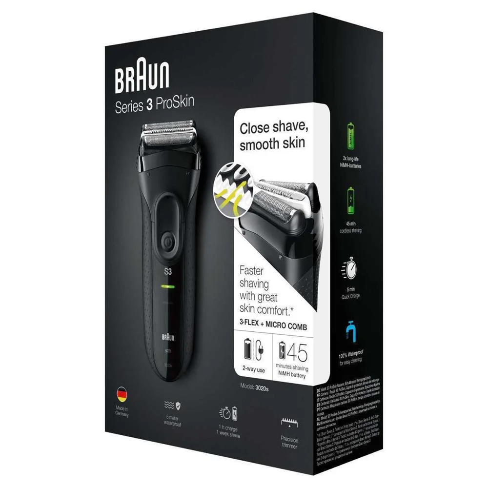 Braun Series 3 3020 Foil Shaver Trimmer Black