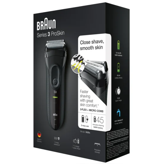 Braun Series 3 3020 Foil Shaver Trimmer Black