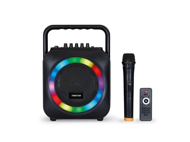 Coluna Portátil Party Karaoke. 35 W Rms. Reprodutor Usb/Sd/Fm e Gravador do Áudio do Microfone.