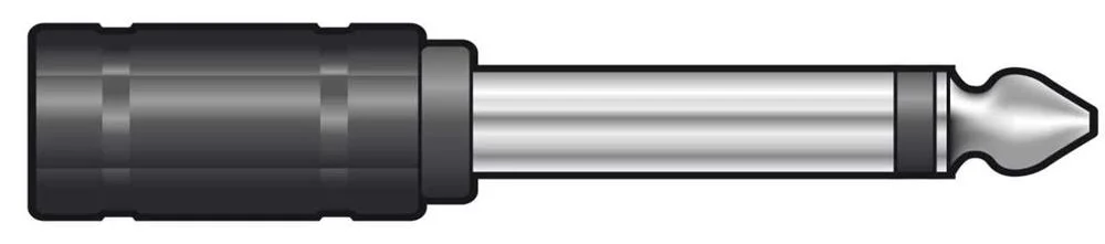 Adaptador Jack 6.3mm Mono a Jack 3.5mm Mono
