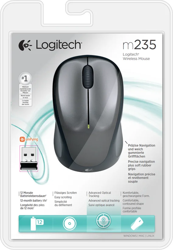 Rato Sem Fios Ótico Logitech M235 