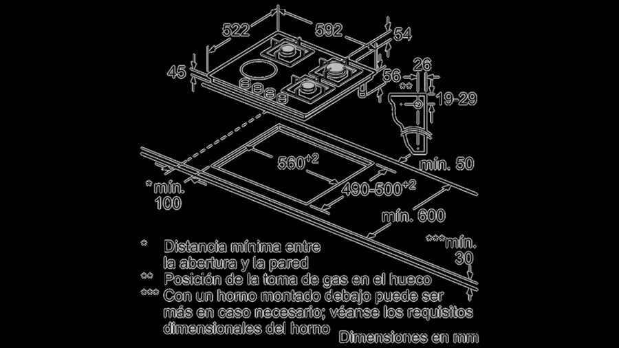 Placa de Gas Balay 3etg667hb (60 Cm)