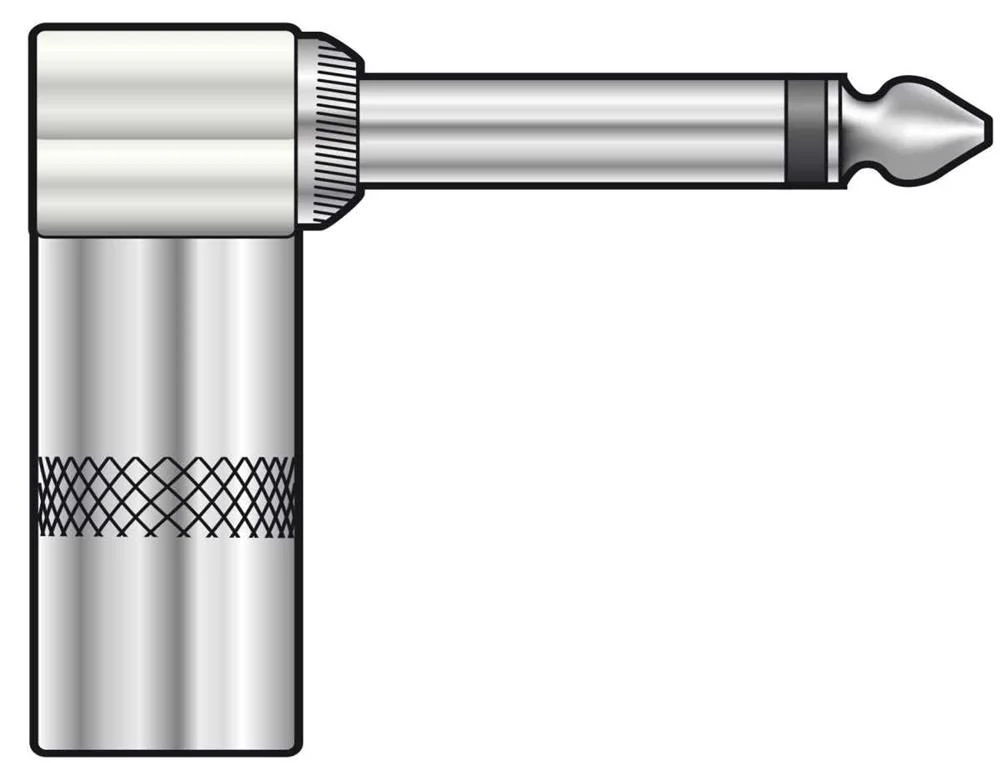 Ficha Jack 6.3mm Mono Metálica 90º