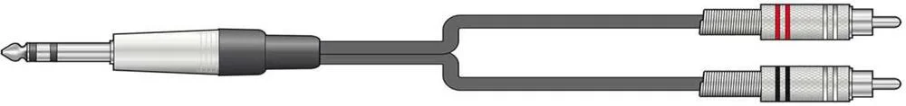 Cable Adaptador Jack 6.3 para 2xrca 1.5m