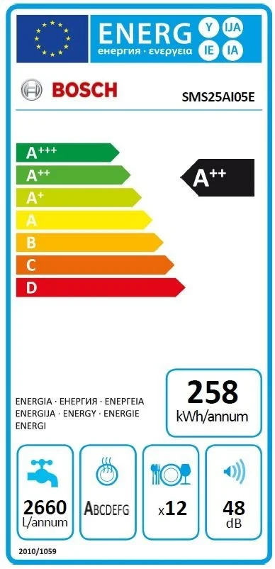 Lavavajillas Bosch Sms25ai05e  Acero Inoxidable (.