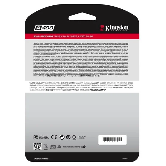 Kingston Ssdnow A400 - 2.5" - Sata 6gb/S