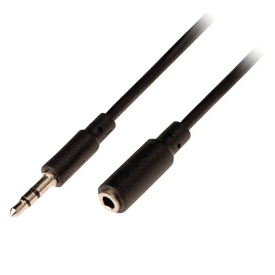 Cabo Jack 3.5 Femea Para Jack 3.5 Macho Preto 5m