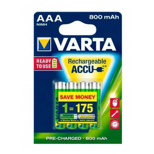 Varta Akku Recharge Power    AAA Hr03  800mah           4st.