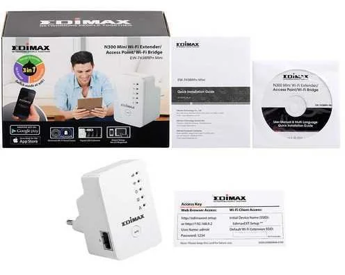 Edimax Wl-Repeater Ew-7438rpn Mini Universal (300mbit/Lan) Retail