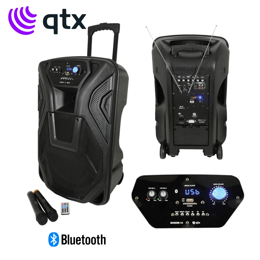 Busker-15 Pa + 2 X Vhf Mics + Usb/Sd/Fm/Bt