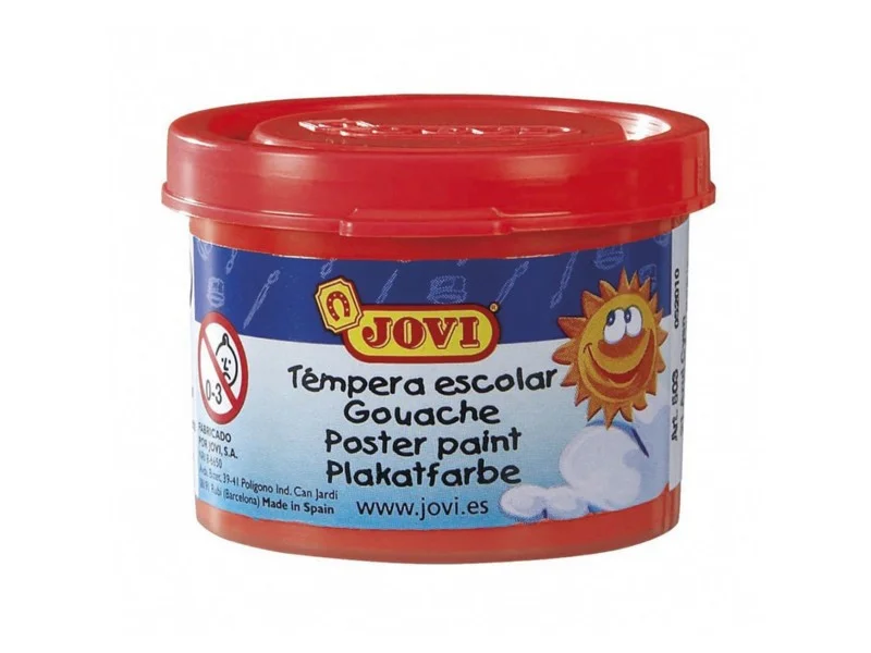 ESTUCHE TÉMPERA ESCOLAR 5 BOTES 35 ML - BERMELLÓN.