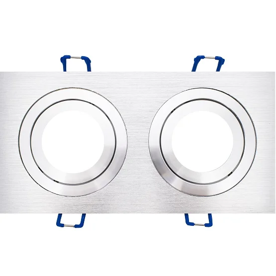 Aro Duplo Móvel Quadrado Aluminio Gu10 Aço Escovad