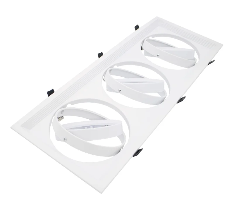 Aro Quadrado para Ar111 Triplo Branco Orientavel