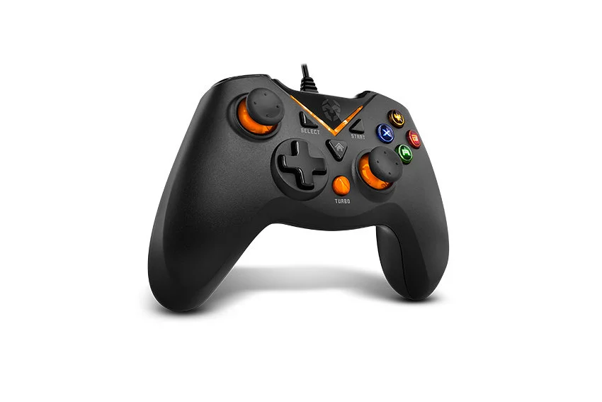Gamepad Krom Key Pc Ps3 Negro/Naranja