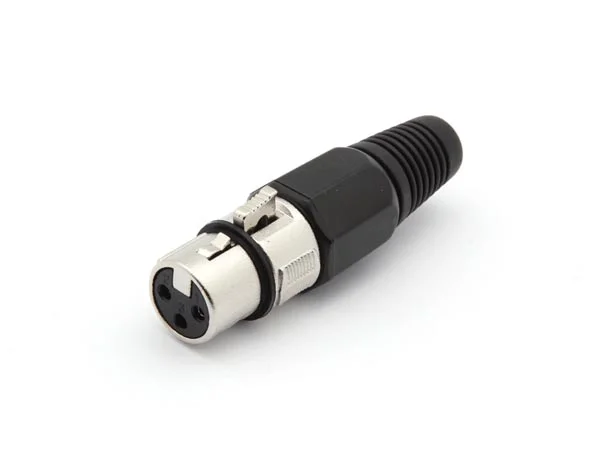 Conector Xlr 3p Fêmea - Nickel - Preto