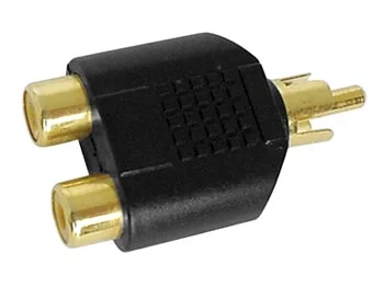 Rca Fêmea Dual para Rca Macho - Dourado