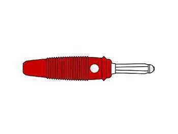Ficha Banana Macho 4mm Vermelho