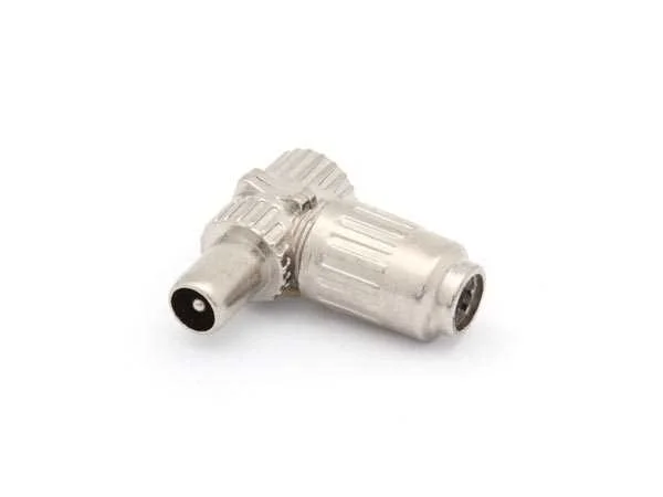 Tv Plug 90° Male, Full Metal Screened, 9.5mm/2.3mm