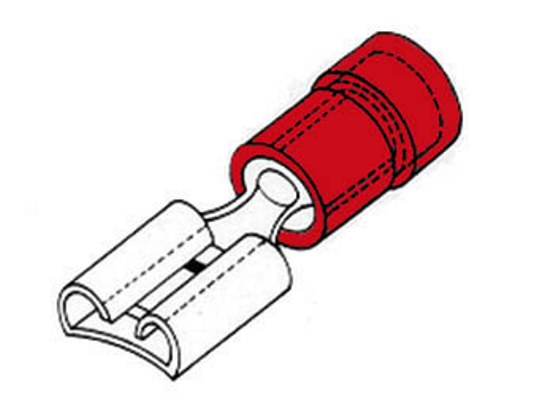 Terminal Faston F&ecirc;mea Blindagem Vermelho 4.8mm