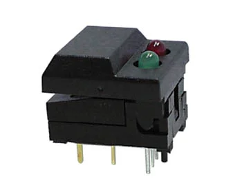 Digitast Dip Push-Button Switch Black Cap - Red & Green Led