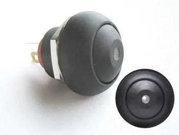 Mini Push Button With White LED 1p Spst Off-(On)