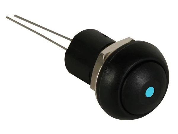 Mini Push Switch With Blue LED 1p Spst Off-On