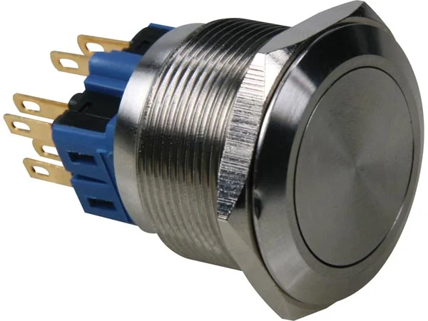 Flat Stainless Steel Push Button Dpst 1no 1nc