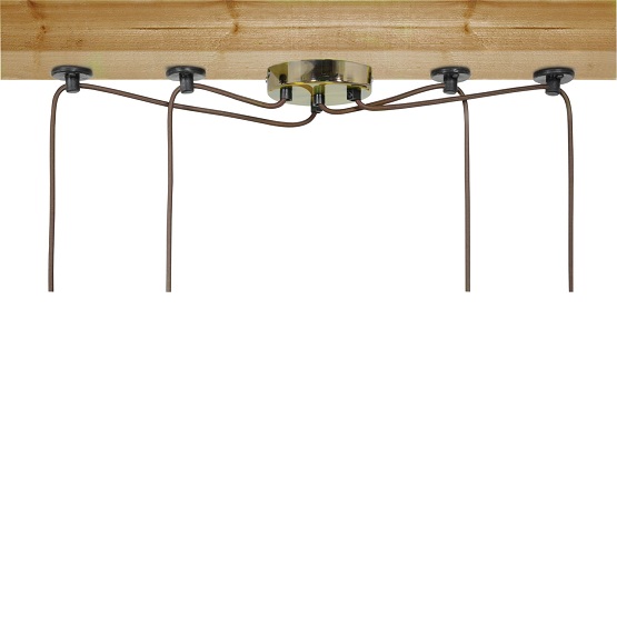 Candeeiro Pendente E27 Quad Bronze Antigo