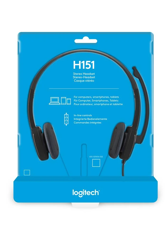 Auscultadores Headset H151 Preto - Logitech