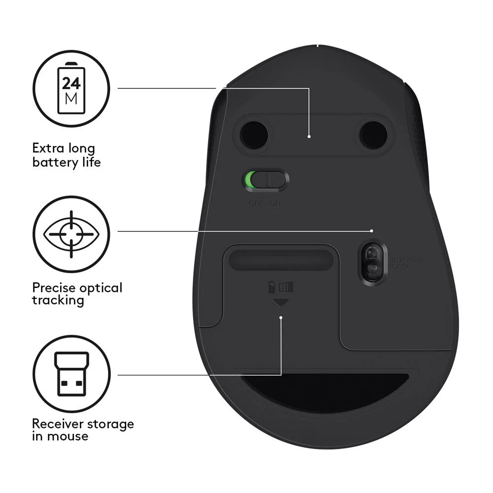 Rato Sem Fios Ótico Logitech 910-004909 1000 Dpi