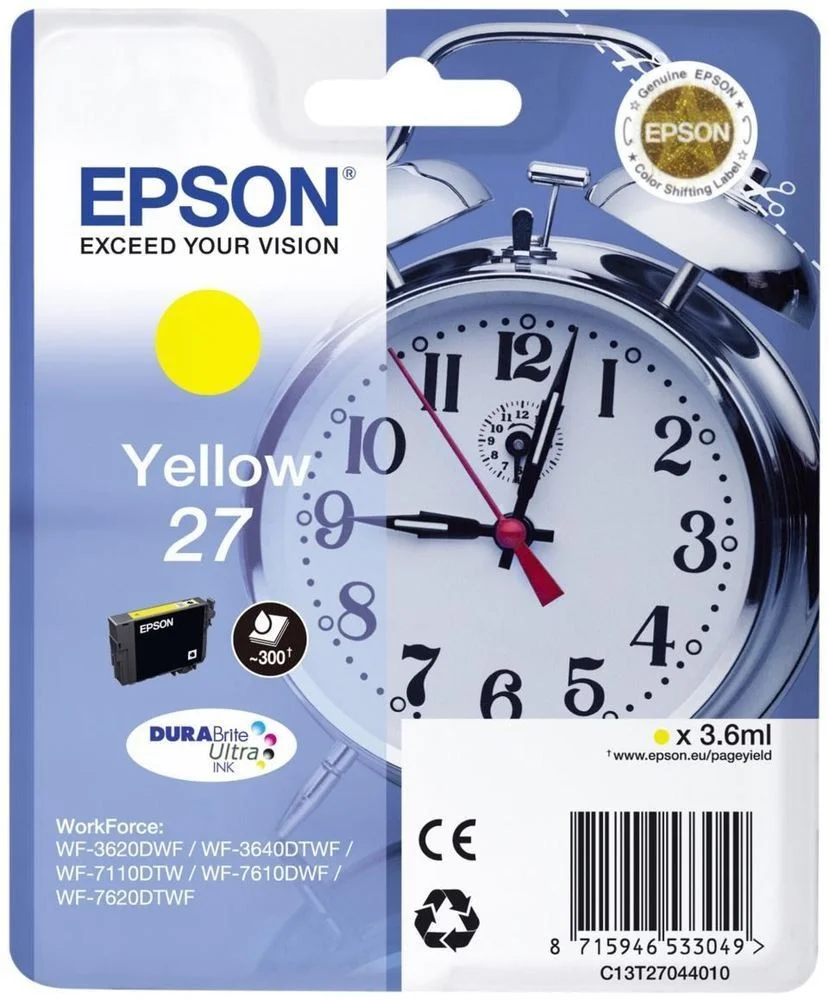 Epson C13t27044012 3.6ml 300p&aacute;ginas Amarillo Cart.