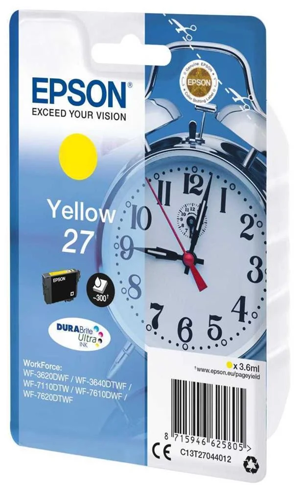 Epson C13t27044012 3.6ml 300p&aacute;ginas Amarillo Cart.