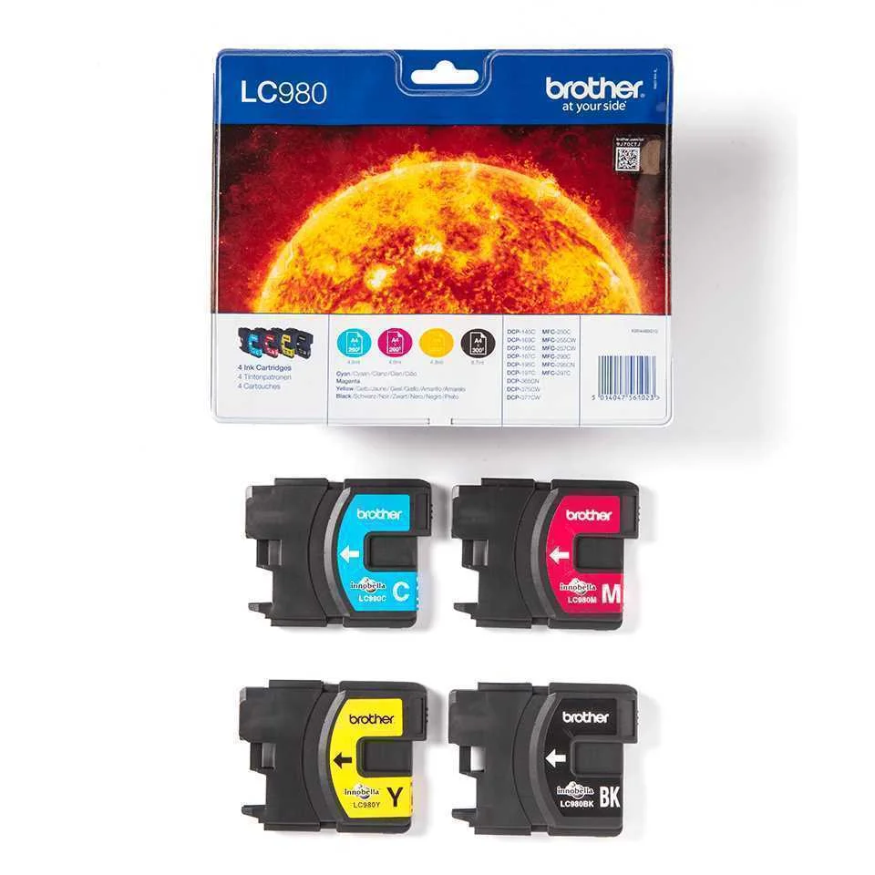 Tinteiro Brother Lc980valbp Pack 4 Cores - Mfc-25x/29x, Dcp-145c/165c/195c/375cw/365cn 