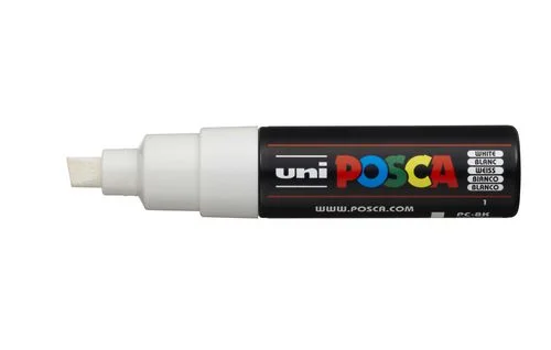 Marcador Pc-8k de Ponta B 8mm de Cor Branca