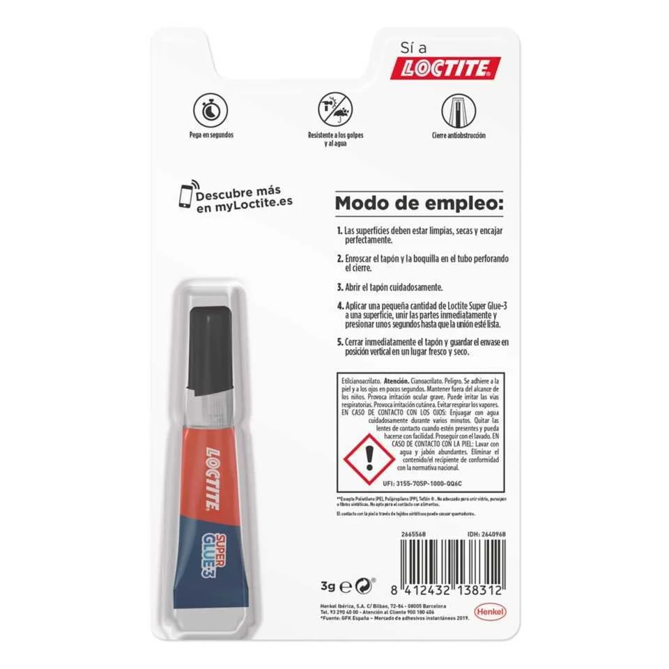 Adhesivo Instantaneo Super Glue-3 3gr. Original L.