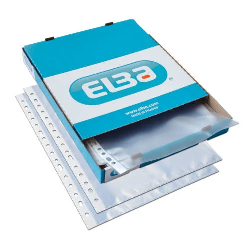 Caja 100 Fundas Taladro Standard Folio Color Piel.