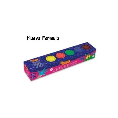 Kit de Pintura de Dedos Frascos de 35 Ml em 5 Cor.
