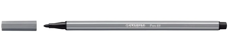 Rotulador Punta Fibra Media 1mm. Pen 68 Gris Oscuro Stabilo 68/96