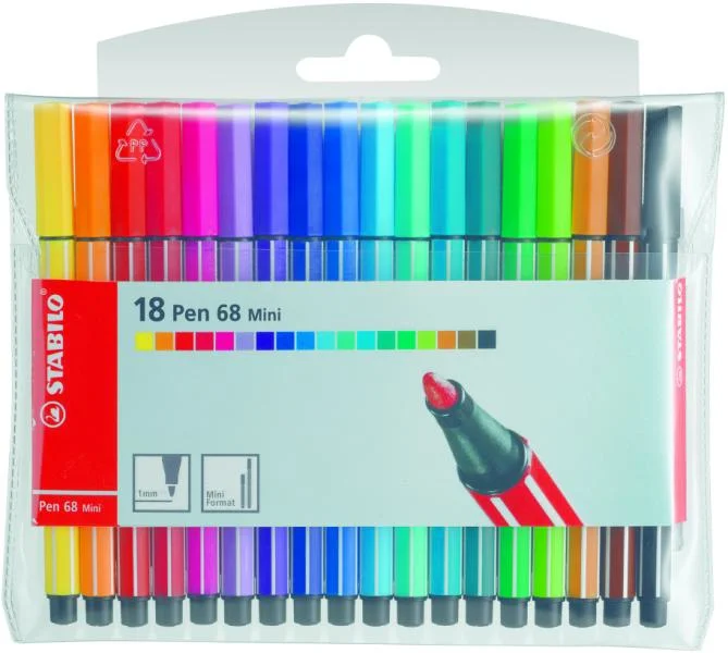 Rotulador Punta Fibra Media 1mm. Pen 68 Gris Medio Stabilo 68/95