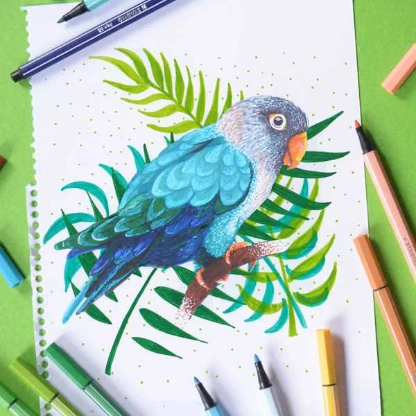 Rotulador Punta Fibra Media 1mm. Pen 68 Gris Payne Stabilo 68/98
